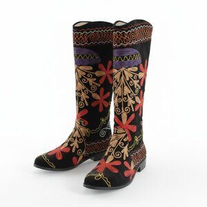 Asspava Floral Embroidered Boots Size 7 1/2/38